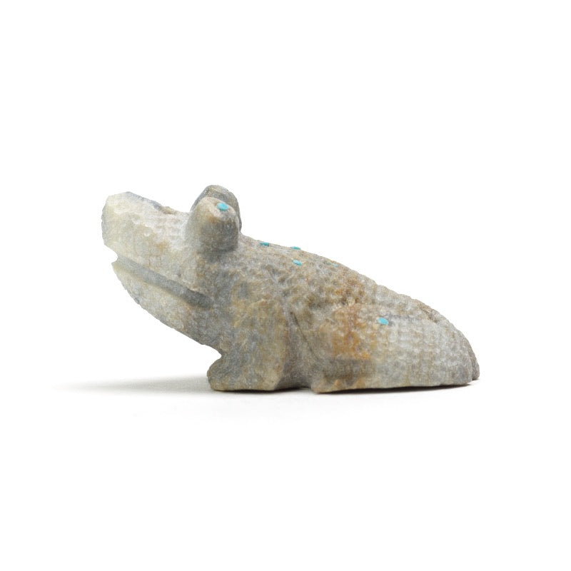 Adrian Cachini: Picasso Marble, Frog with Turquoise Inlay