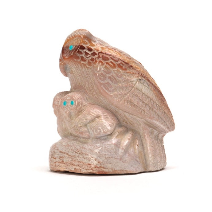 Derrick Kaamasee: Dolomite, Owl & Pair of Owlets