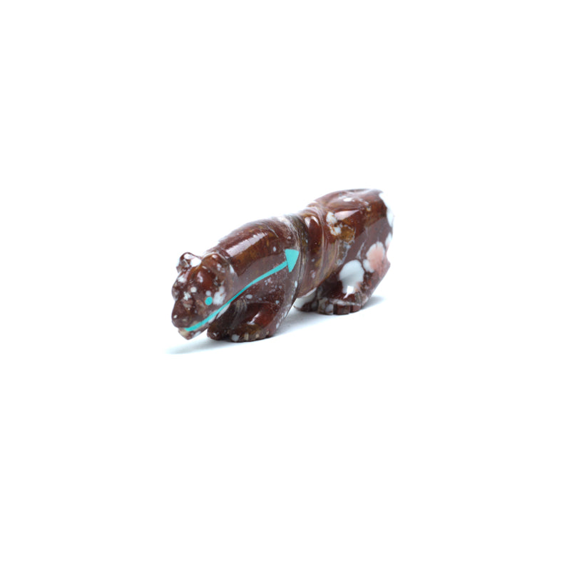 Andres Quandelacy (d): Brecciated Jasper, Mountain Lion With Turquoise Heartline
