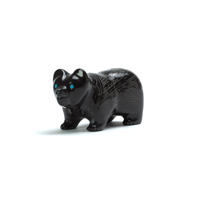 Curtis Garcia: Black Marble, Bear With Sgraffito