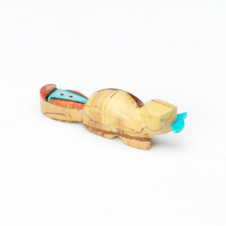 Pete Natachu Jr. (d): Jasper, Beaver with Inlay Tail with Turquoise Fish