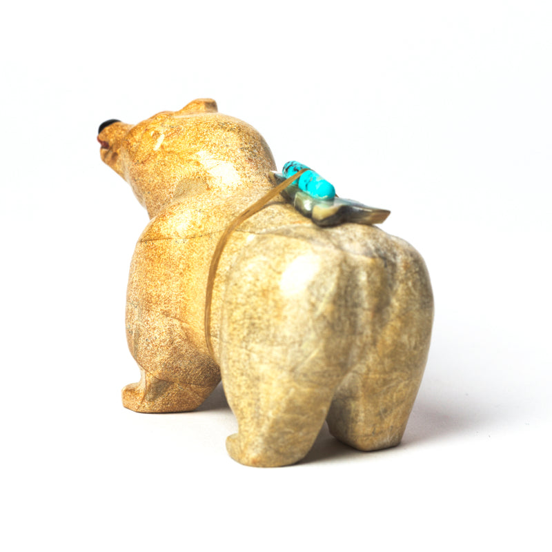 Freddie Leekya: Travertine, Bear With Gift