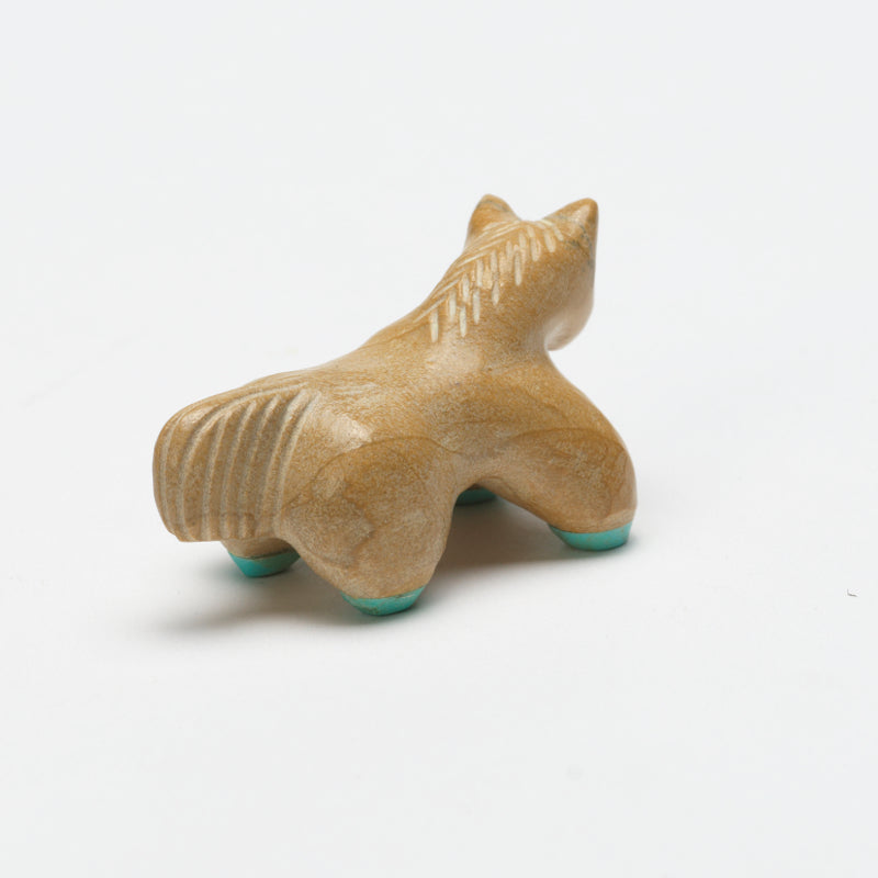 Hayes Leekya: Sandstone , Sandstone Horse With Turquoise Hooves