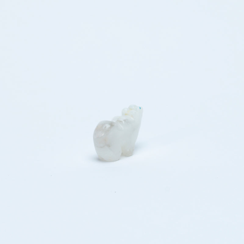 Unknown Artist: Alabaster, Bear with Turquoise/Coral Heartline