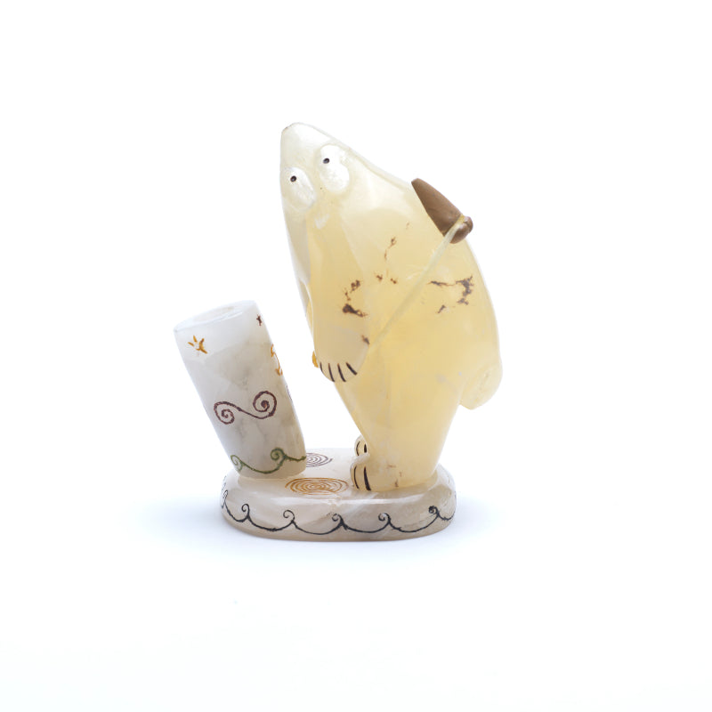 Rickson Kallestewa: Alabaster, Bear with Offering Jar