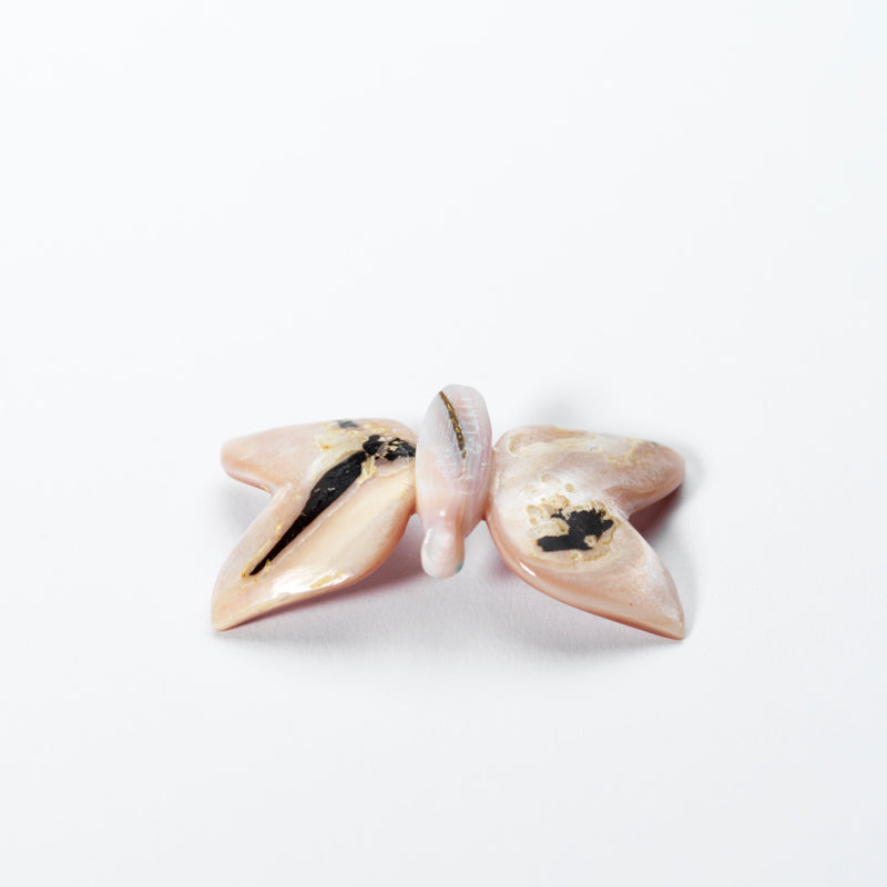 Clissa Martin: Pink Mussel Shell with Lapis Inlay, Butterfly