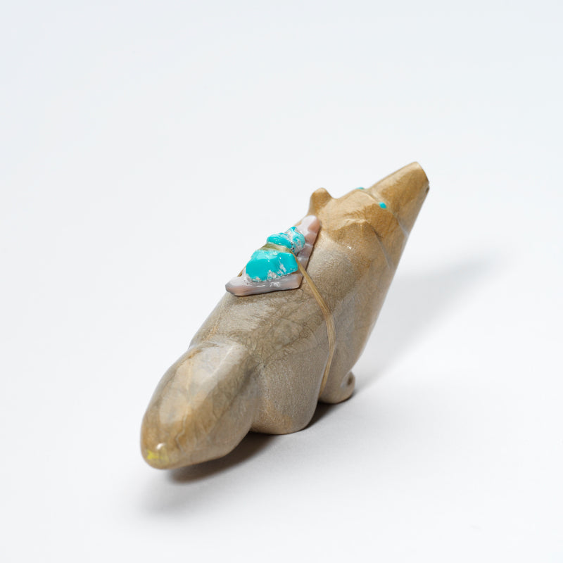 Delvin Leekya: Zuni Travertine, Coyote