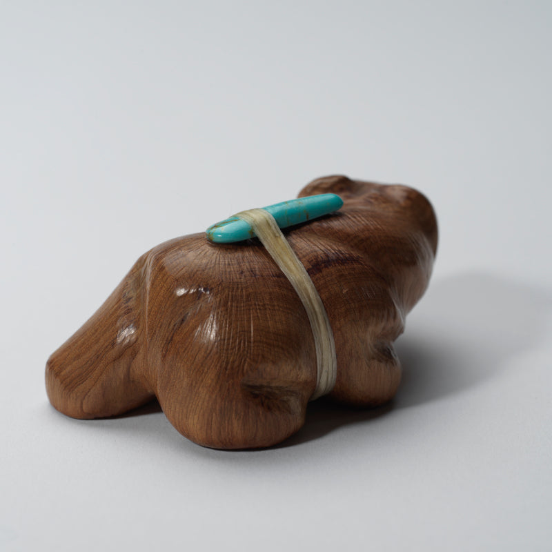 Herbert Halate: Zuni Cedar with Turquoise Bundle, Bear