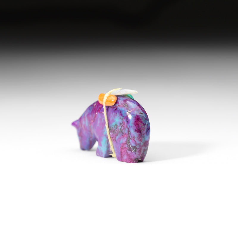 Stewart Quandelacy: Purple Alunite, Small Medicine Bear with Bundle