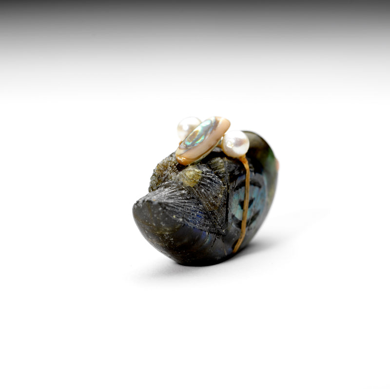 Kateri Q. Sanchez: Labradorite with Pearls, Bird