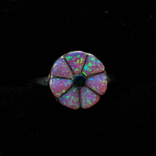 Fabeola Yamutewa: Pink Lap Opal Flower, Ring