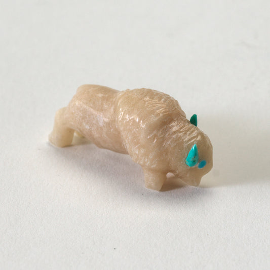 Raybert Kanteena: Peach Alabaster, Buffalo with Turquoise Horns
