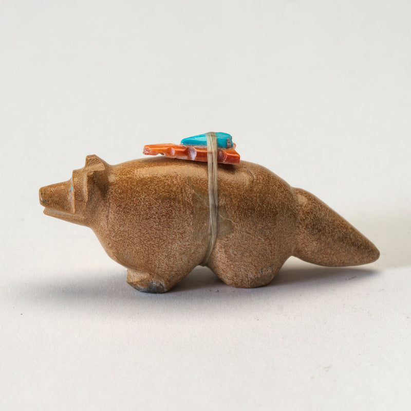 Delvin Leekya: Zuni Travertine, Wolf