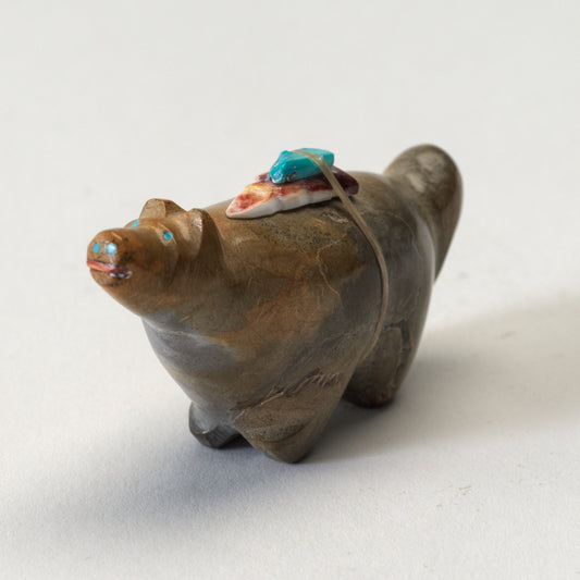 Delvin Leekya: Zuni Travertine, Fox