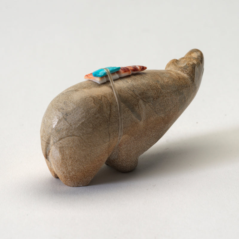 Delvin Leekya: Zuni Travertine, Bear