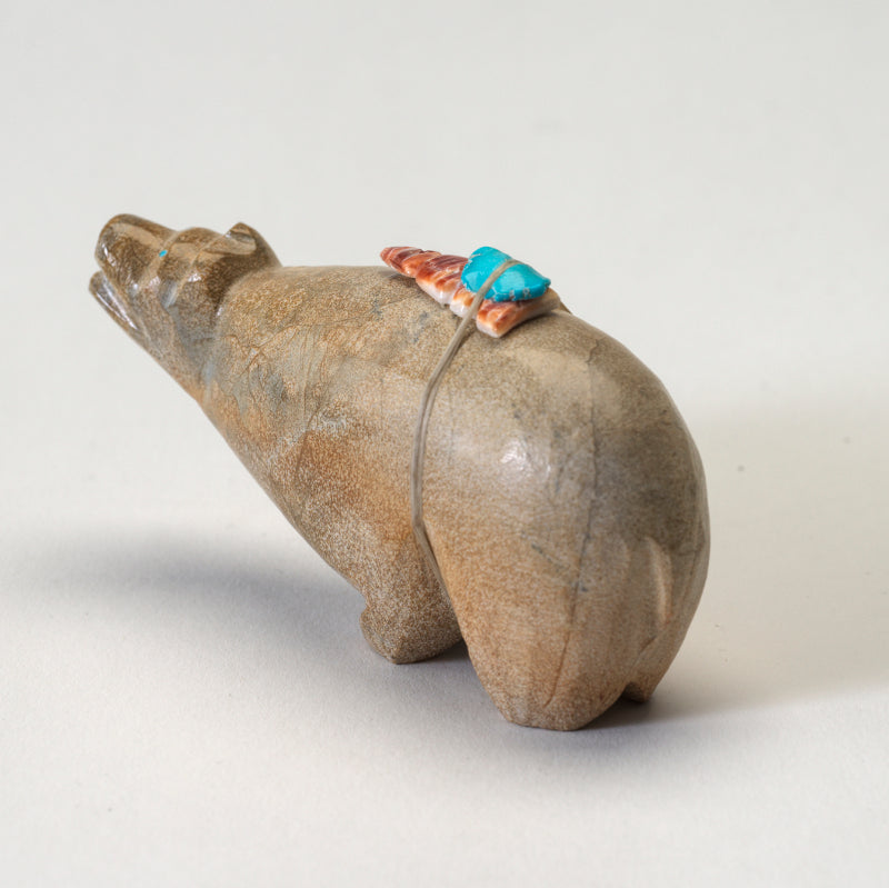 Delvin Leekya: Zuni Travertine, Bear