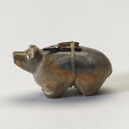 Delvin Leekya: Zuni Travertine, Bear