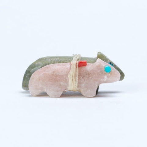 Lorandina Sheshe: Serpentine & Pink Quartz, Old Style (Traditional) Coyotes