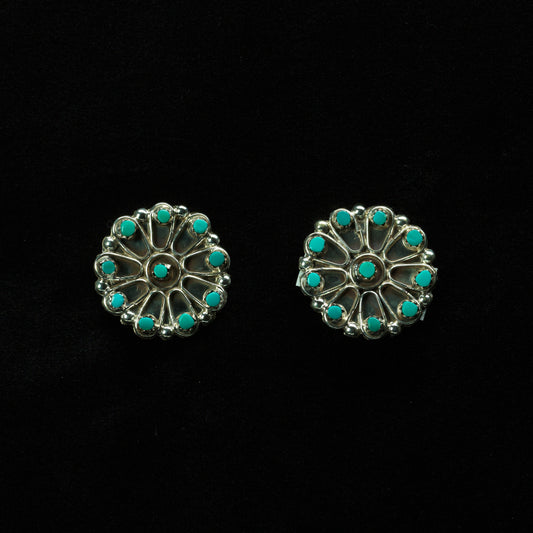 Joann Cheama: Turquoise, Pinwheel Earrings