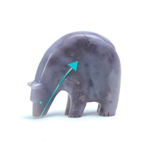 Andres Quandelacy: Purple Fluorite, Turquoise Heartline Bear