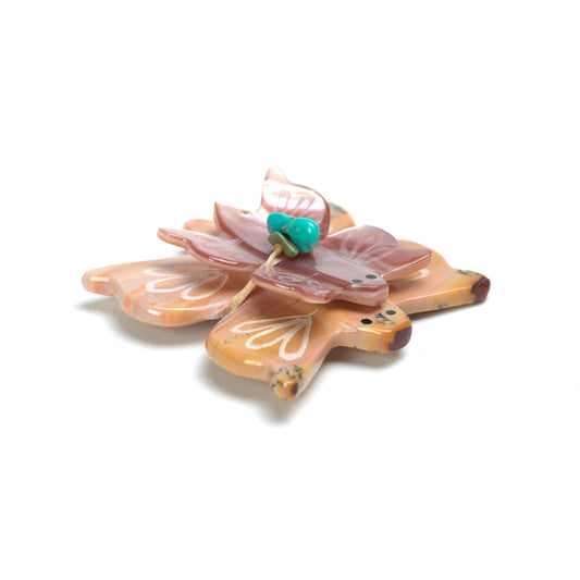 Daisy & LaVies Natewa: Dolomite & Pink Mussel Shell, Two Butterflies