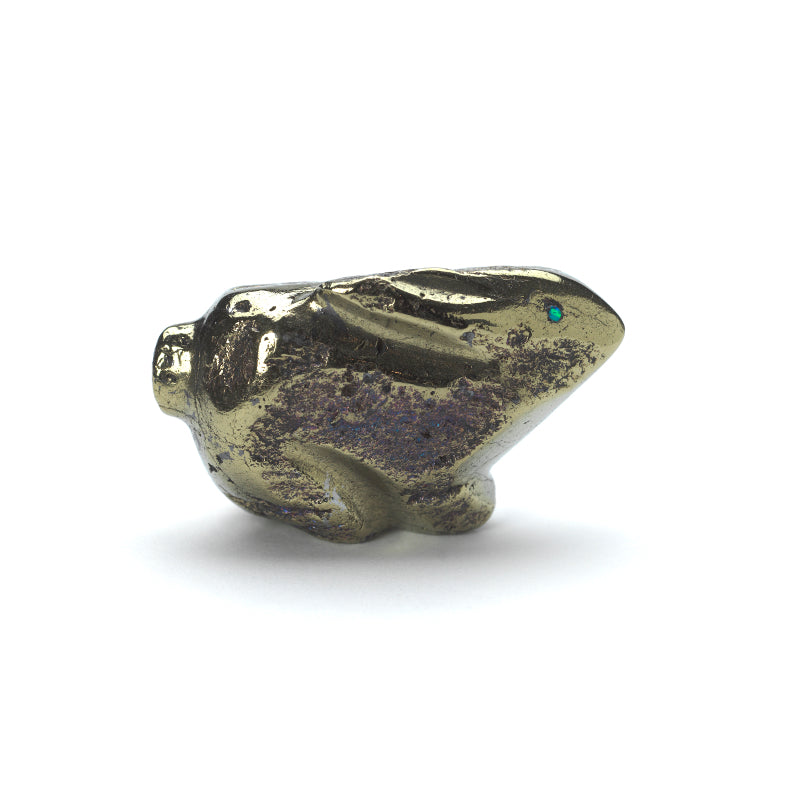 Pyrite Rabbit Clayton & Abby Panteah: Peacock Pyrite, Rabbit – Zuni Artist Resource Team