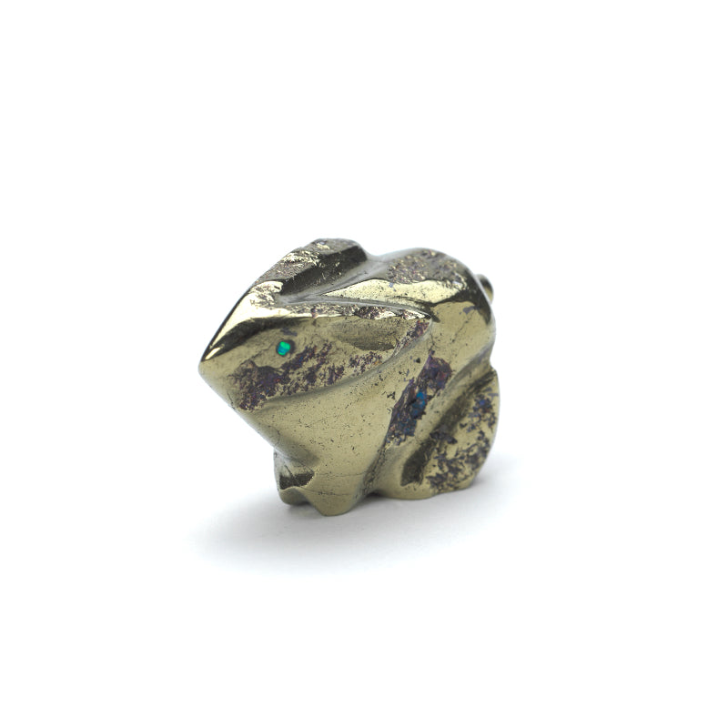 Pyrite Rabbit Clayton & Abby Panteah: Peacock Pyrite, Rabbit – Zuni Artist Resource Team
