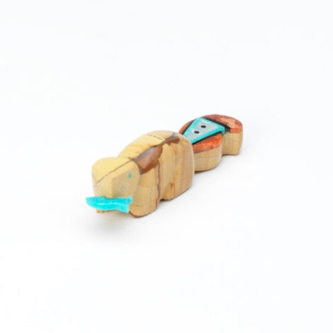 Pete Natachu Jr. (d): Jasper, Beaver with Inlay Tail with Turquoise Fish