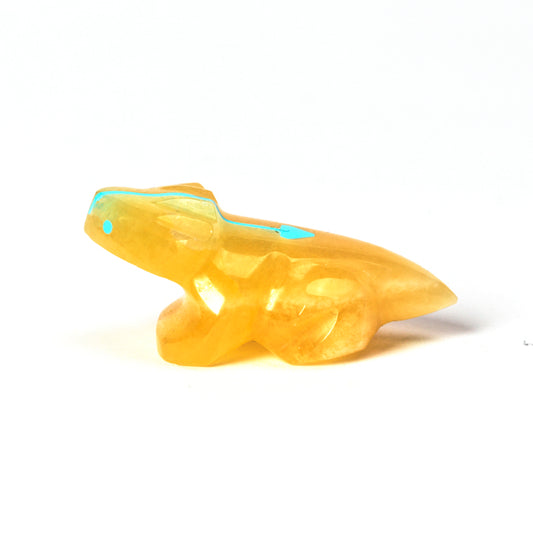 Kenric Laiwekate: Orange Calcite, Horned Toad