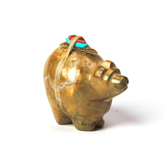 Delvin Leekya: Zuni Stone, Bear With Gift