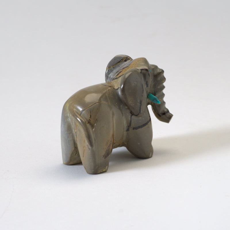 Enrike Leekya: Septarian, Elephant w/turquoise tusks