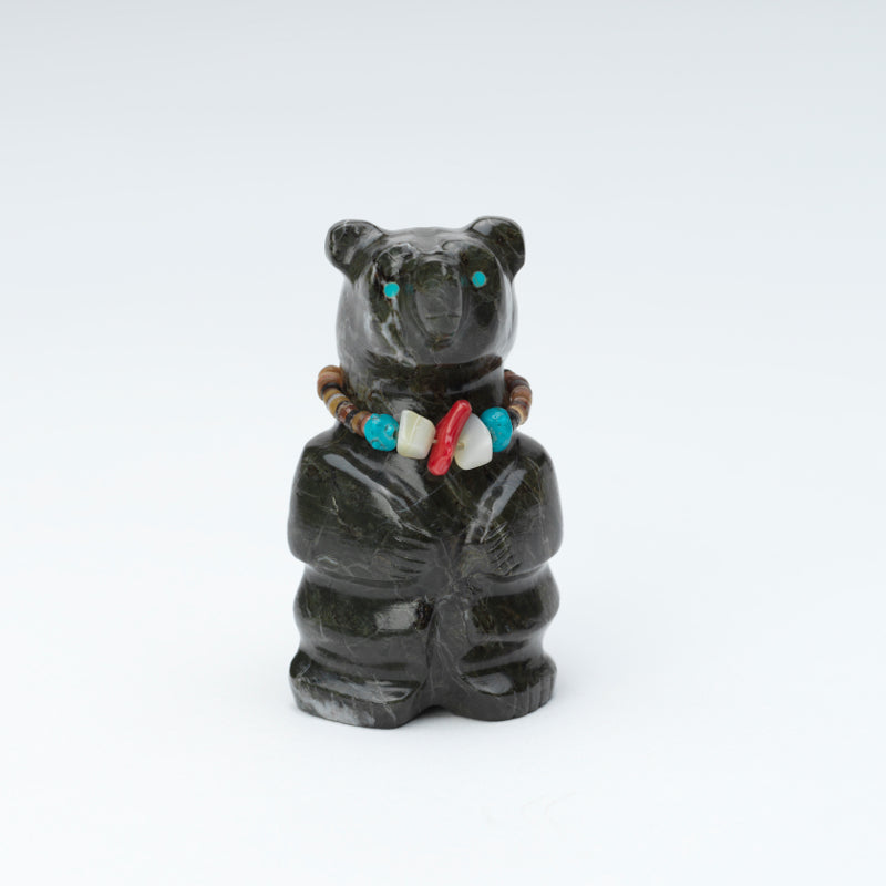 Farlan & Paulette Quam: Zebra Jasper, Standing Bear with Bundle