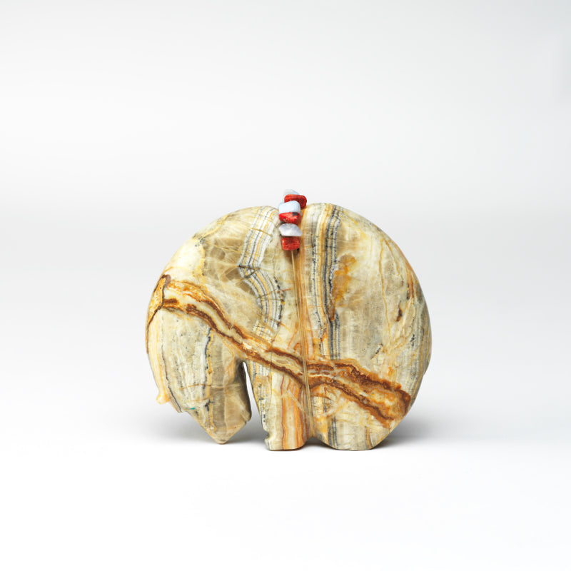Farlan & Paulette Quam:Caribbean Calcite, Medicine Bear with  bundle