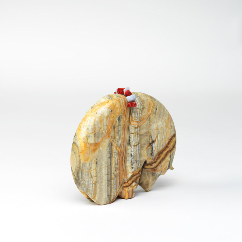 Farlan & Paulette Quam:Caribbean Calcite, Medicine Bear with  bundle