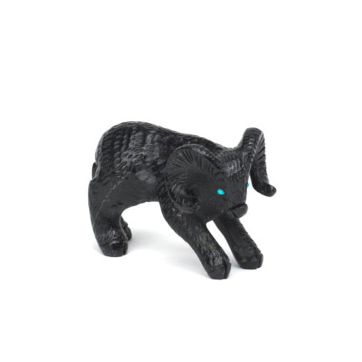 Wilfred Cheama: Black Marble, Ram with Turquoise Eyes