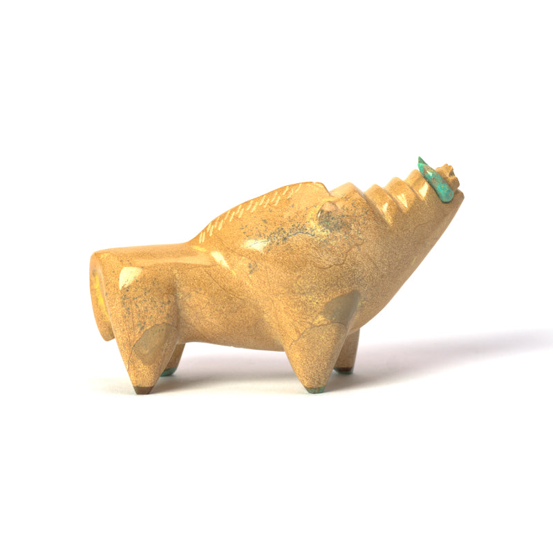 Enrike Leekya: Zuni Travertine Stone, Wild Boar