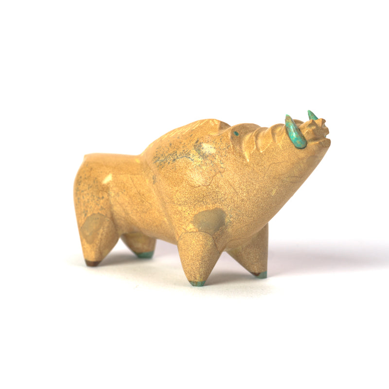 Enrike Leekya: Zuni Travertine Stone, Wild Boar