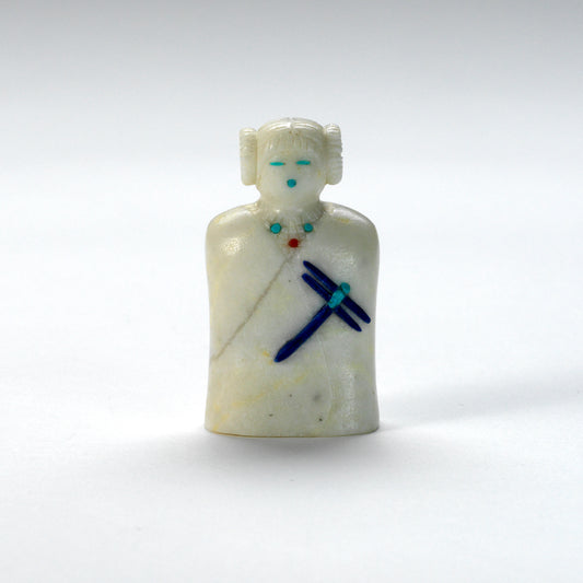 Clissa Martin: White Marble, Maiden with Lapis Dragonfly