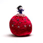 Marilyn Allapowa: Red velvet blue/white beaded Pin Cushion