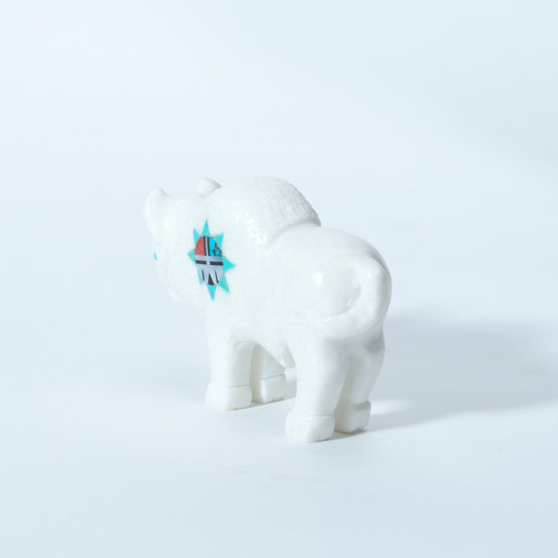 Andres Lementino: White Marble Bison