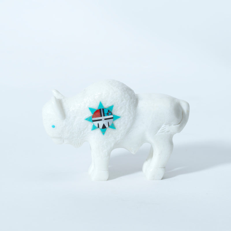 Andres Lementino: White Marble Bison