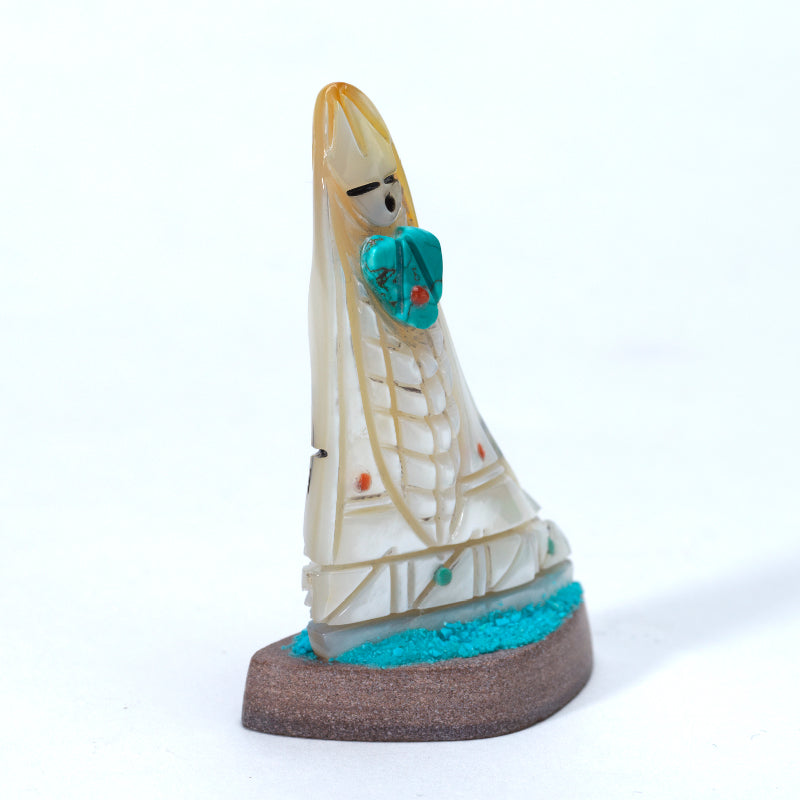 Vickie Quandelacy: Mother of Pearl, Double Maiden on Sandstone Base