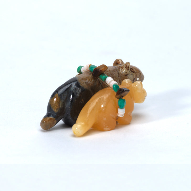 Daisy Rose Leonard: Picasso Marble/Calcite, Double Mountain Lions