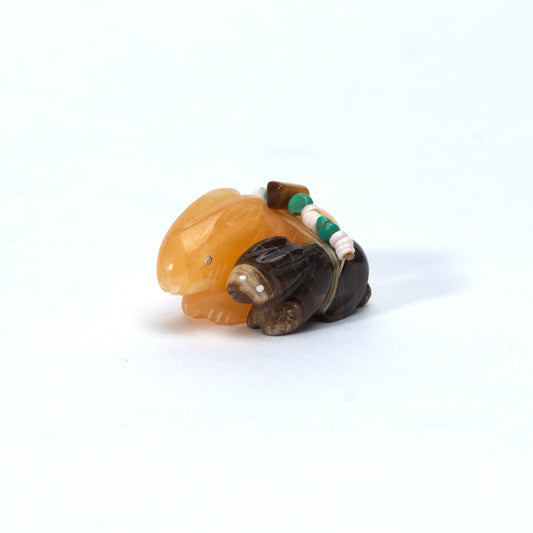 Daisy Rose Leonard: Rootbeer Onyx/Calcite, Double Rabbits