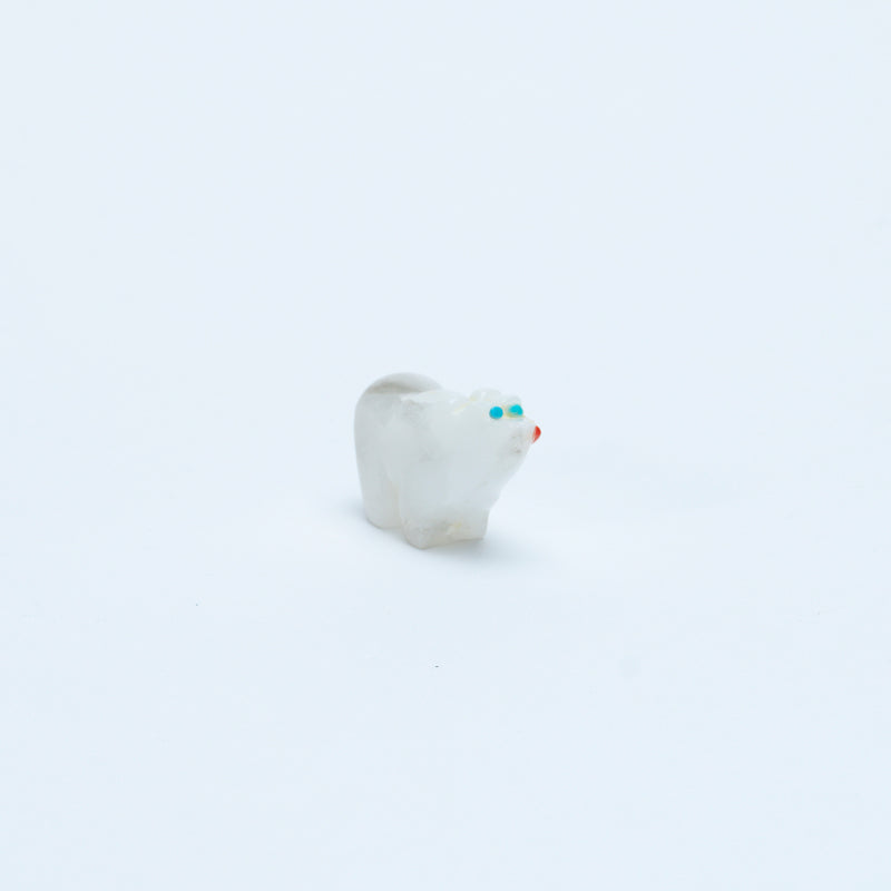 Unknown Artist: Alabaster, Bear with Turquoise/Coral Heartline