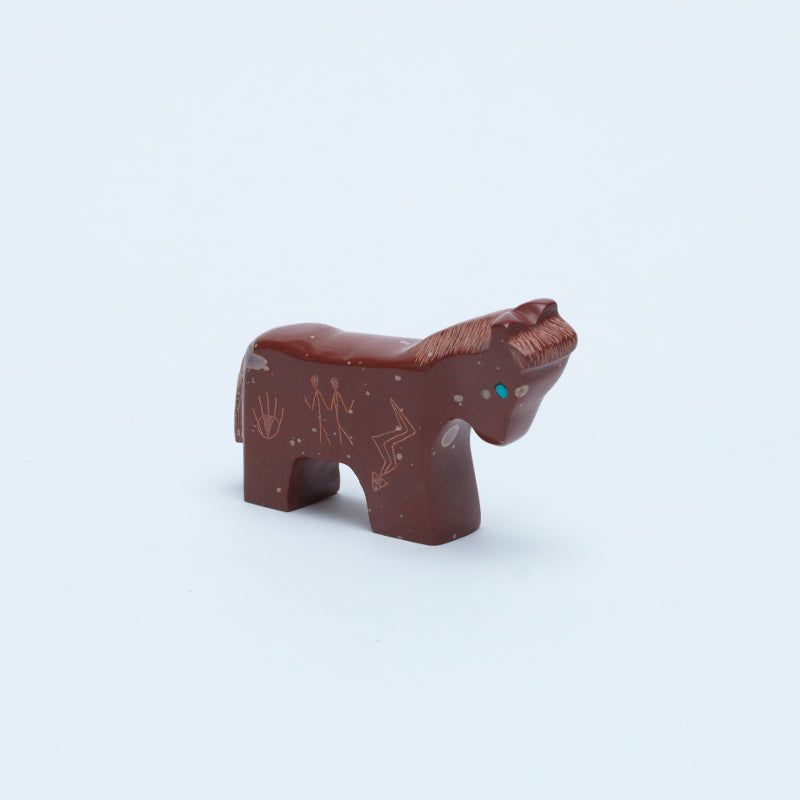 Ulysses Mahkee: Pipestone, Etched Horse
