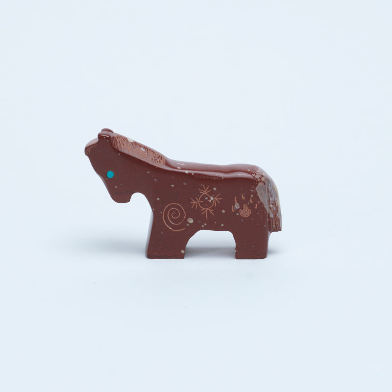 Ulysses Mahkee: Pipestone, Etched Horse
