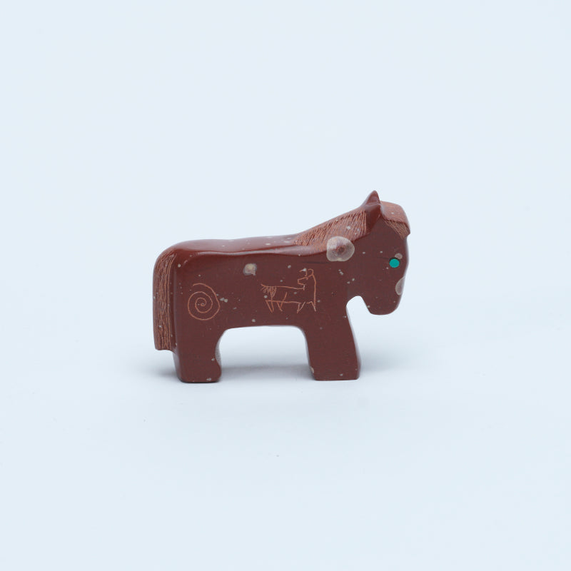 Ulysses Mahkee: Pipestone, Etched Horse