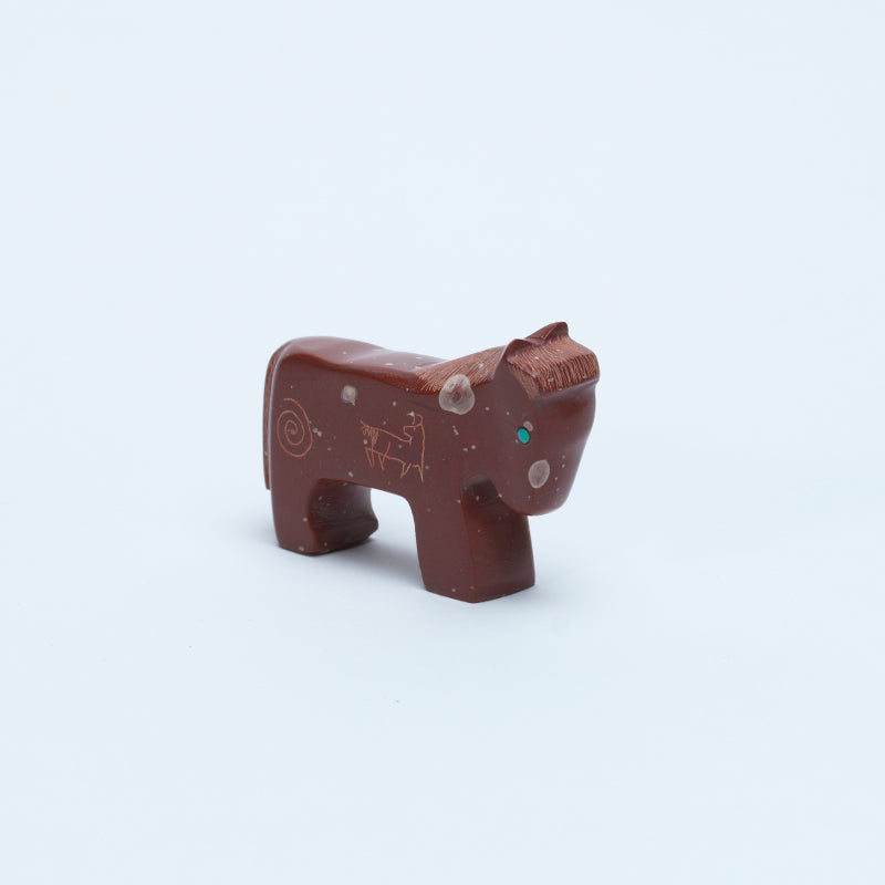 Ulysses Mahkee: Pipestone, Etched Horse