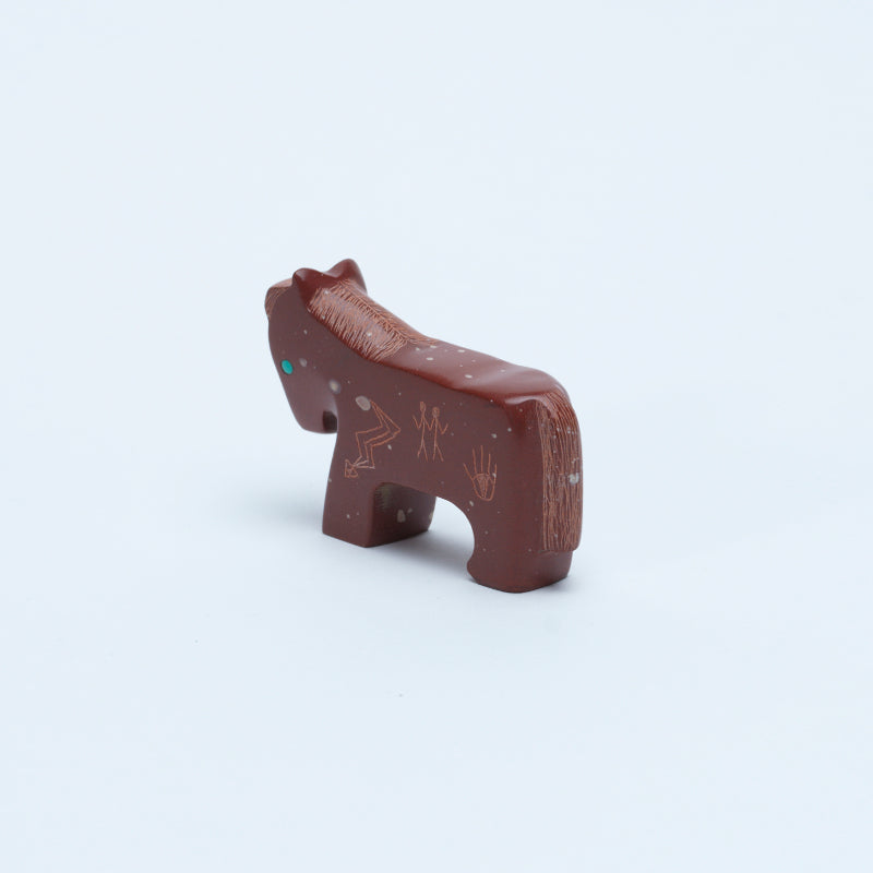 Ulysses Mahkee: Pipestone, Etched Horse